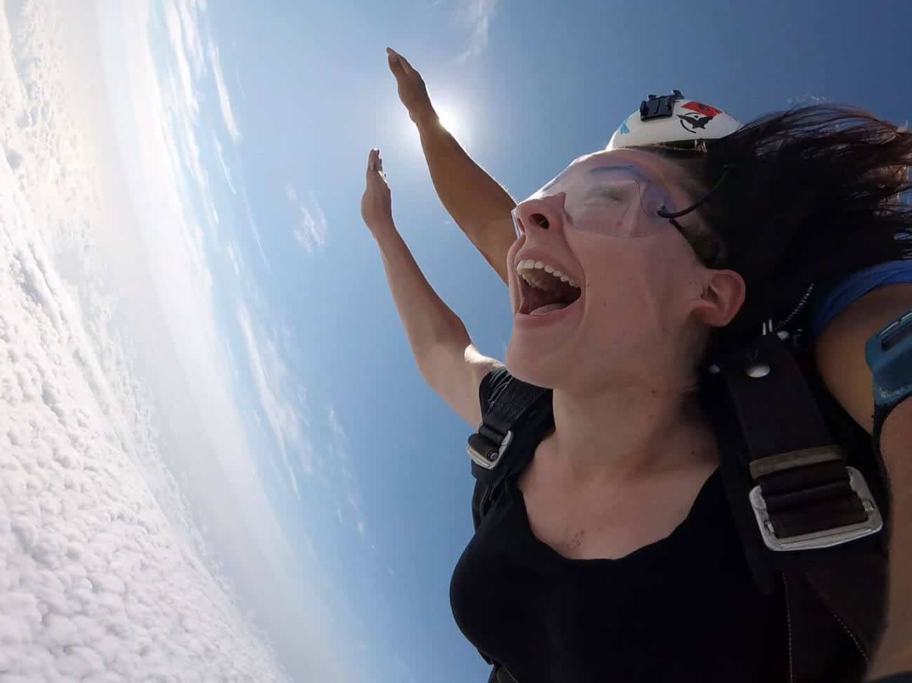 Woman Skydiving Tandem